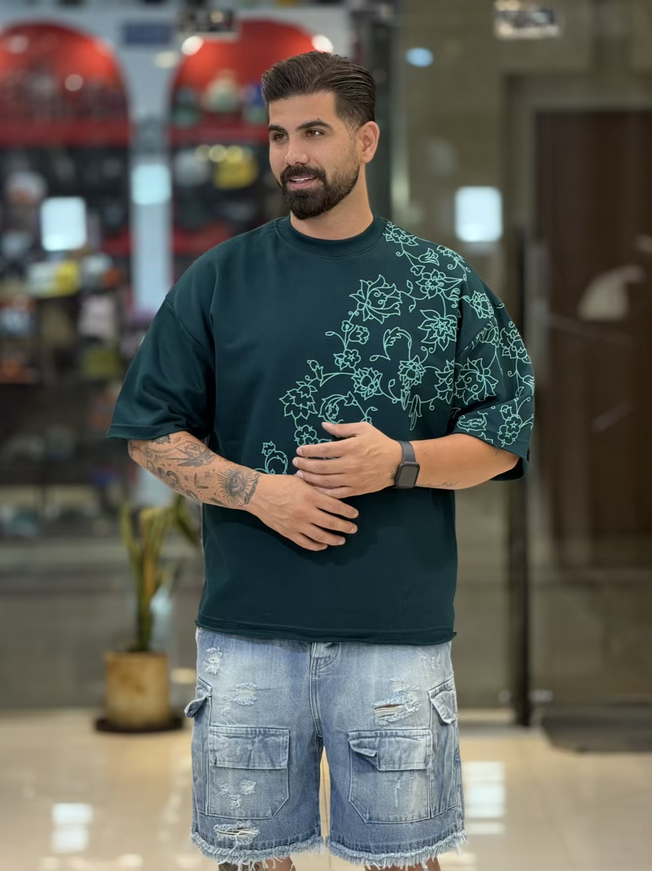 دورس آستین 3ربع چاپ گل3521