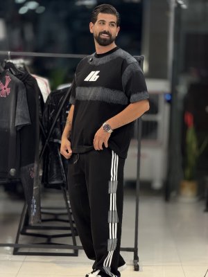 ست تیشرت شلوار بالن نواری1111LO