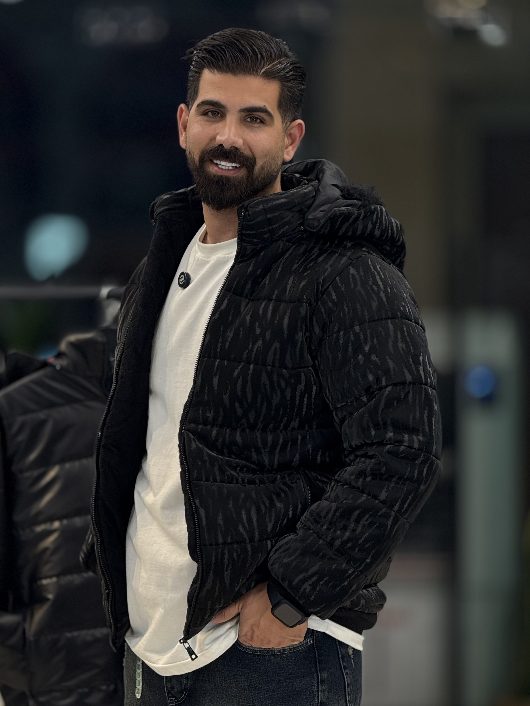 کاپشن چرم اکونومیک طرح دار1280