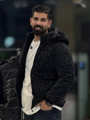 کاپشن چرم اکونومیک طرح دار1280